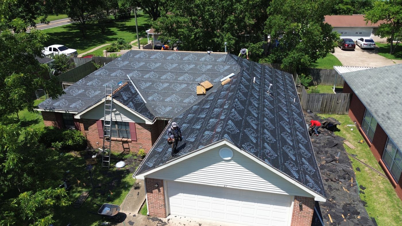 Re-roof in progress